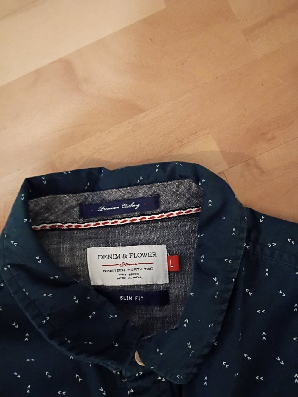 Denim & Flower Men's Slim-Fit Button-Down Shirt - Size L